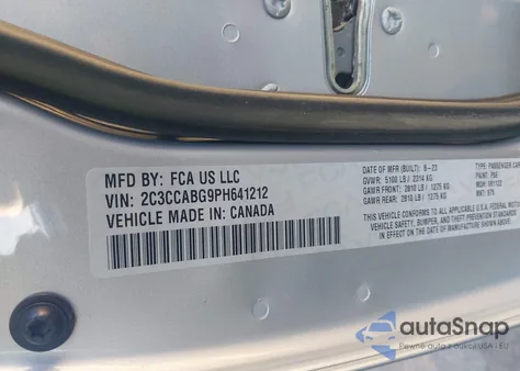 2023 Chrysler 300 300S z USA, uszkodzony, nr VIN 2C3CCABG9P8641212